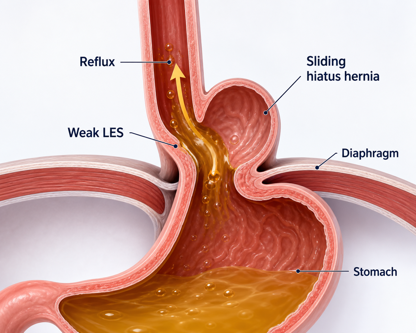 Reflux with sliding hiatus hernia